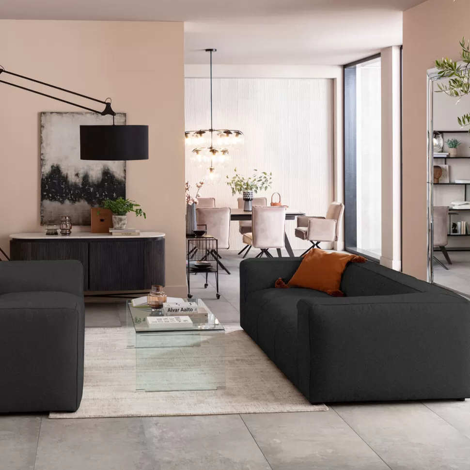 KARE Design Bank Cubetto 3-zits Dark Grey 220cm Cheap