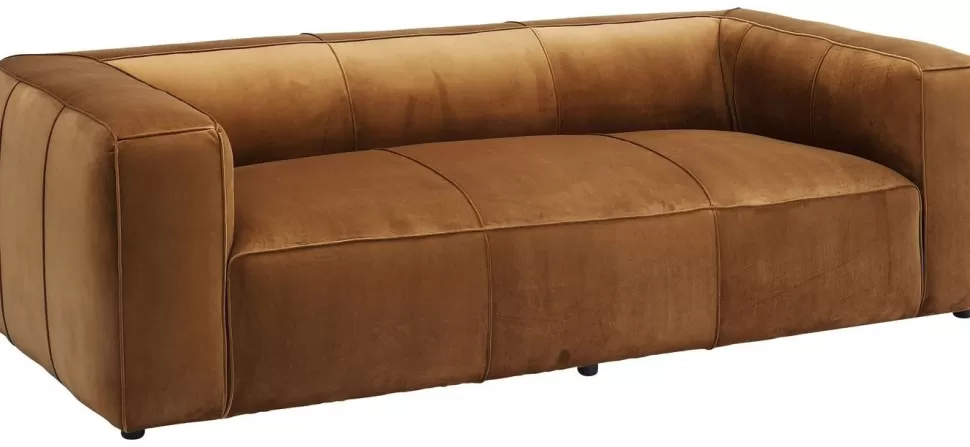 KARE Design Bank Cubetto 3-Zits Fluweel Bruin New