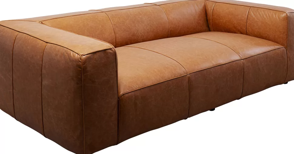 KARE Design Bank Cubetto Smart Leather Light Brown 220cm Outlet