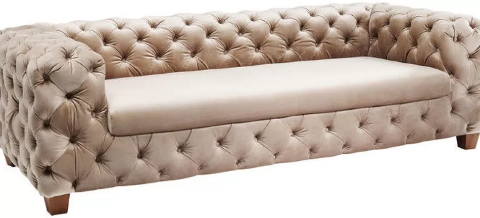 KARE Design Bank Desire 3-Zits Fluweel Ecru Hot