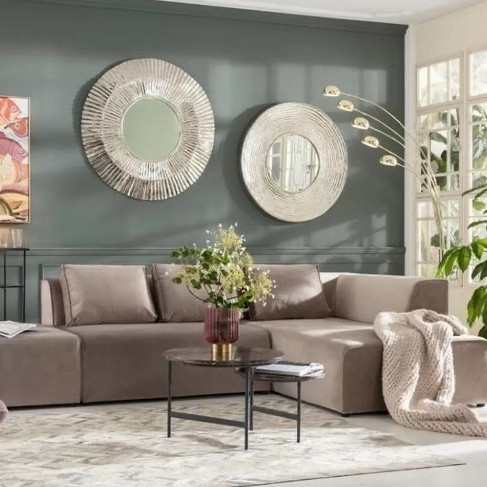 KARE Design Bank Infinity Fluweel Taupe Rechts Best Sale