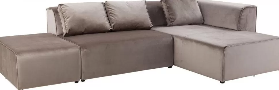 KARE Design Bank Infinity Fluweel Taupe Rechts Best Sale