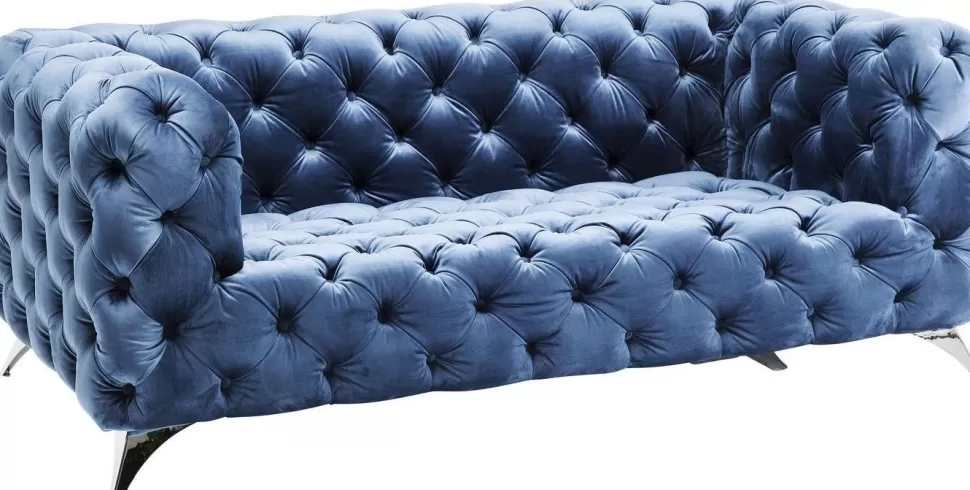 KARE Design Bank Look 2-Zits Fluweel Blauw Online