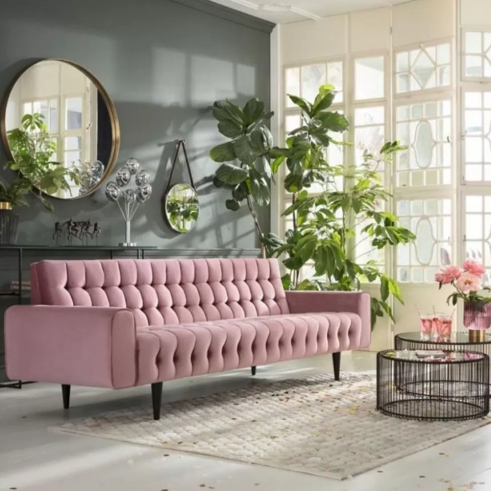 KARE Design Bank Milchbar 3-Zits Fluweel Roze Sale
