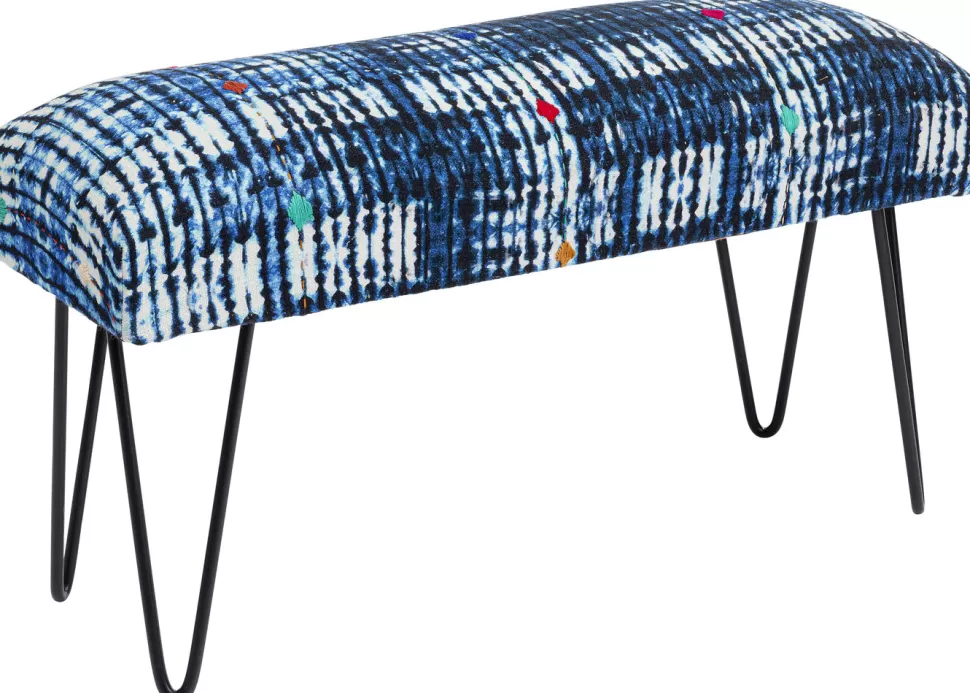 KARE Design Bankje Desna Patchwork Blue 80cm Outlet