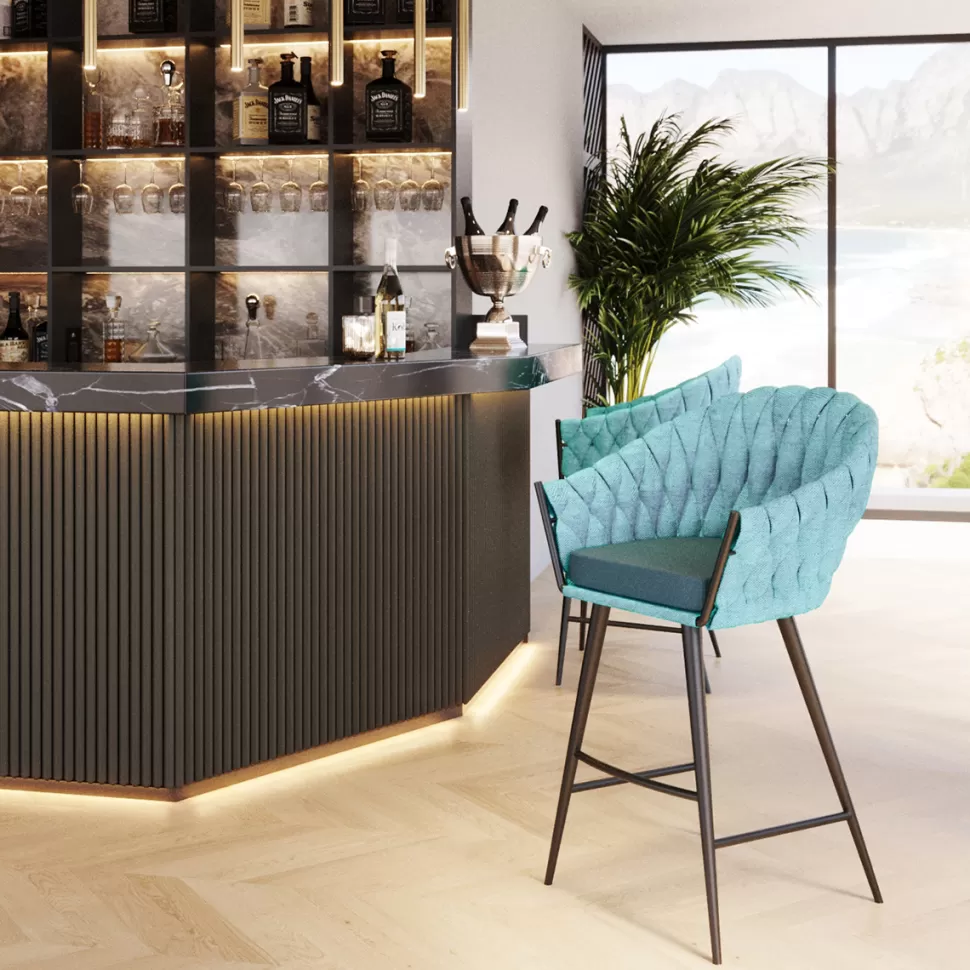 KARE Design Barkruk Knot Petrol-Blauw Best Sale