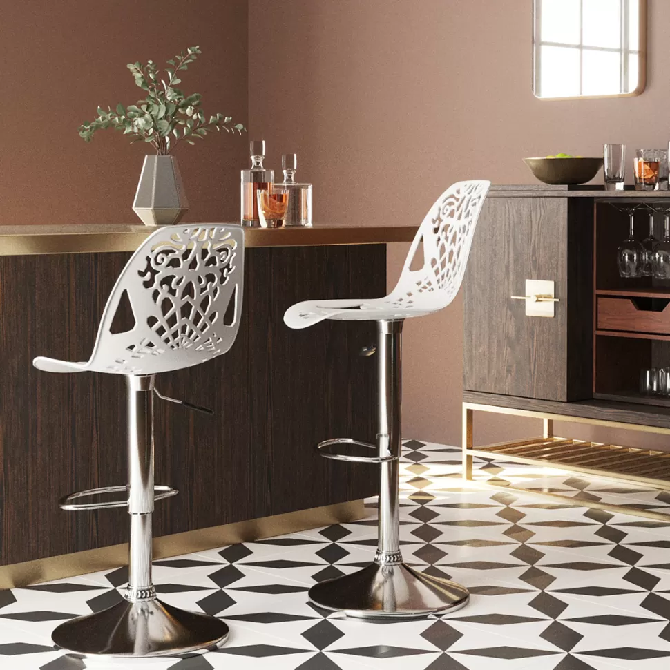 KARE Design Barkruk Ornament Wit Best