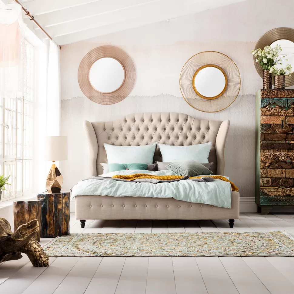 KARE Design Bed City Spirit Linnen Natuurlijk 180x200cm Sale