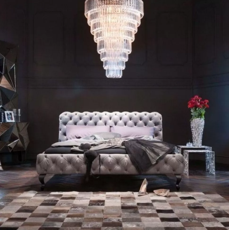 KARE Design Bed Desire Fluweel Zilvergrijs 200x200cm Shop