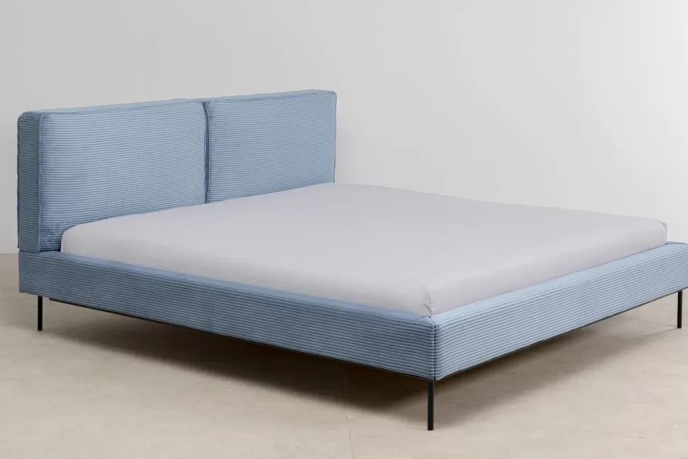 KARE Design Bed East Side Cord Blue 160x200cm Store