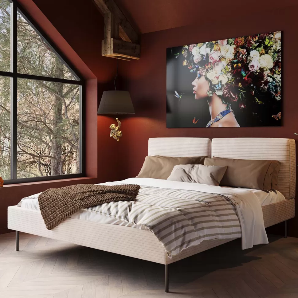 KARE Design Bed East Side Cord Creme 160x200cm Online