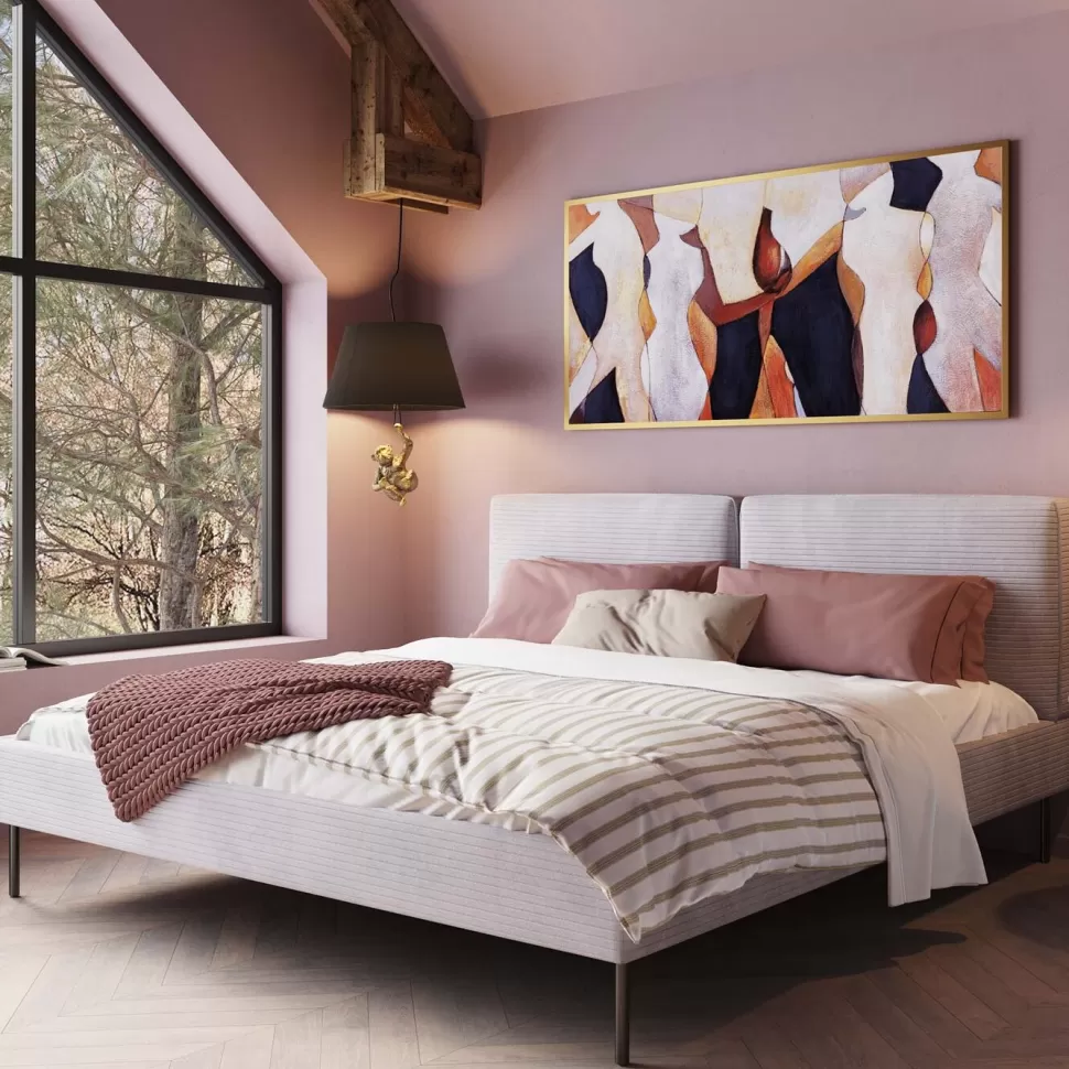 KARE Design Bed East Side Cord Grey 180x200cm New