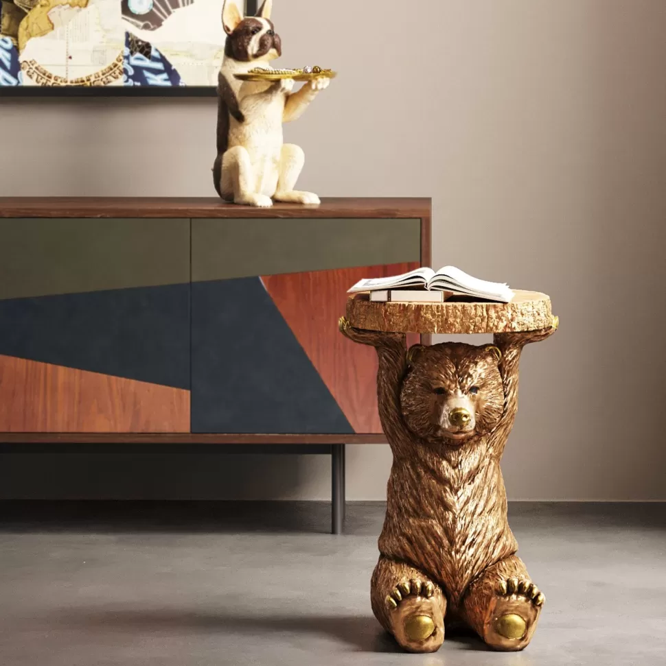 KARE Design Bijzettafel Animal Beer Goud 35x34cm Outlet