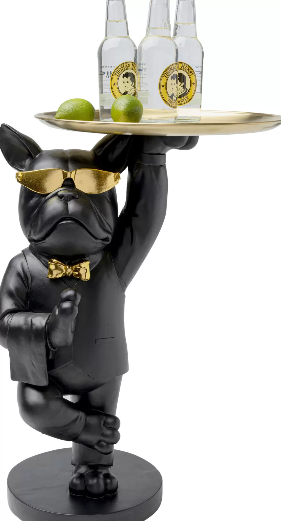 KARE Design Bijzettafel Cool Bulldog Dienblad Black 34x55cm Fashion