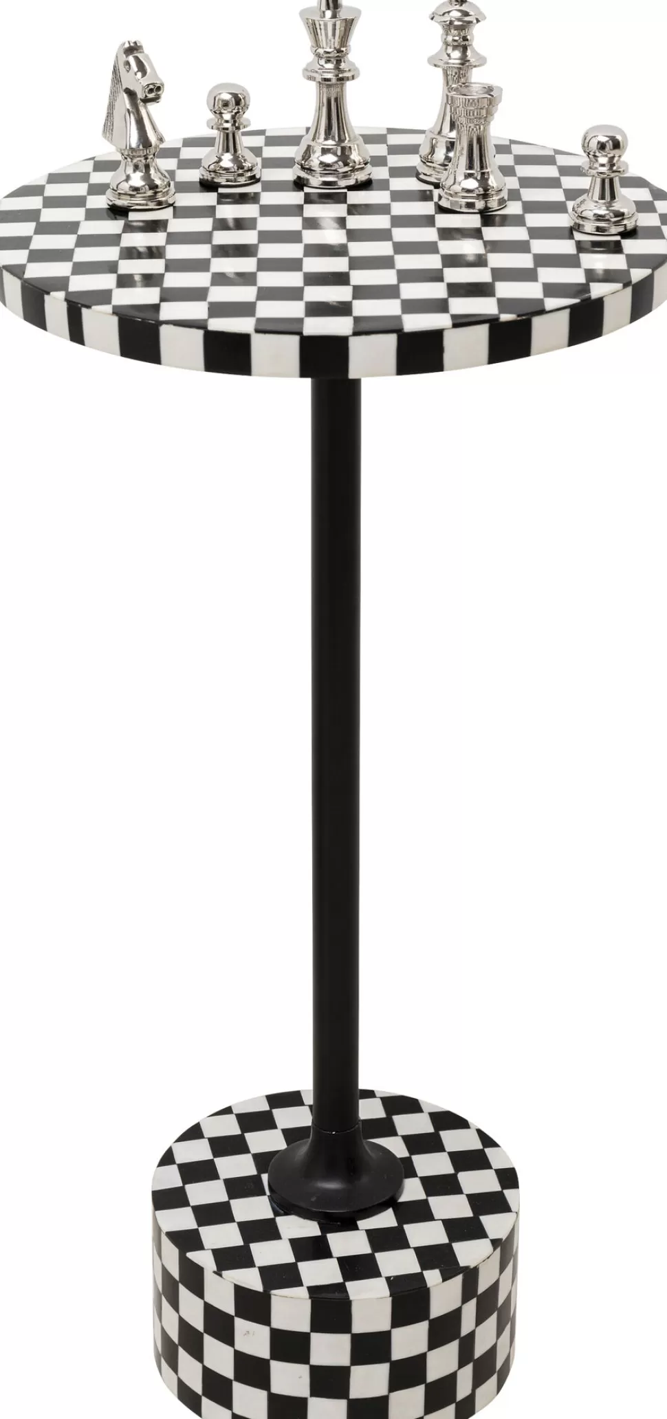 KARE Design Bijzettafel Domero Chess Black White Ø25cm Sale