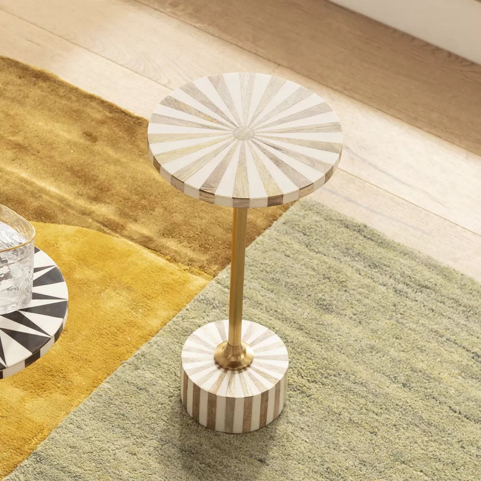 KARE Design Bijzettafel Domero Cirque Gold White Ø40cm Online