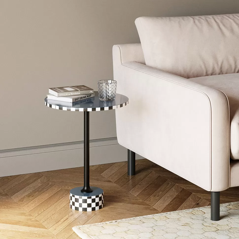 KARE Design Bijzettafel Domero Race Blue Ø40cm Online