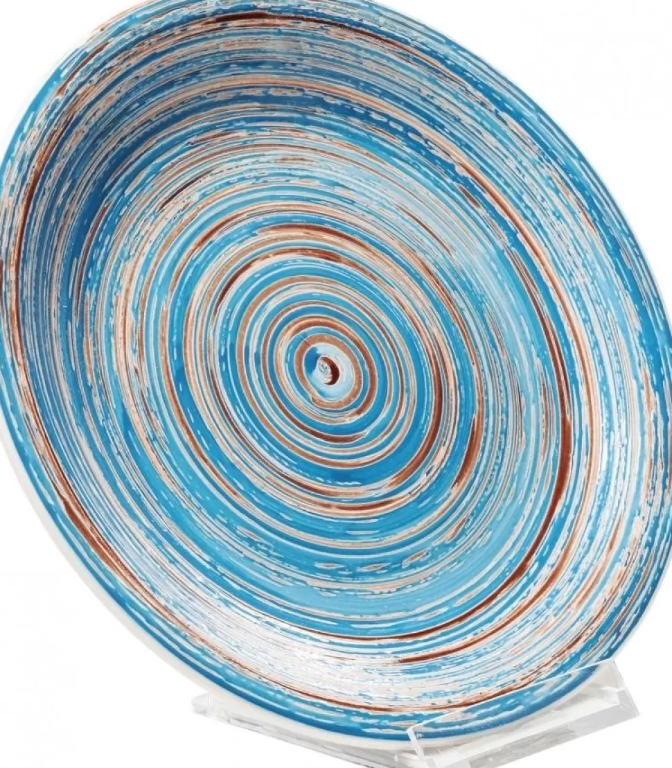 KARE Design Bord Swirl Blauw Ø19cm Best