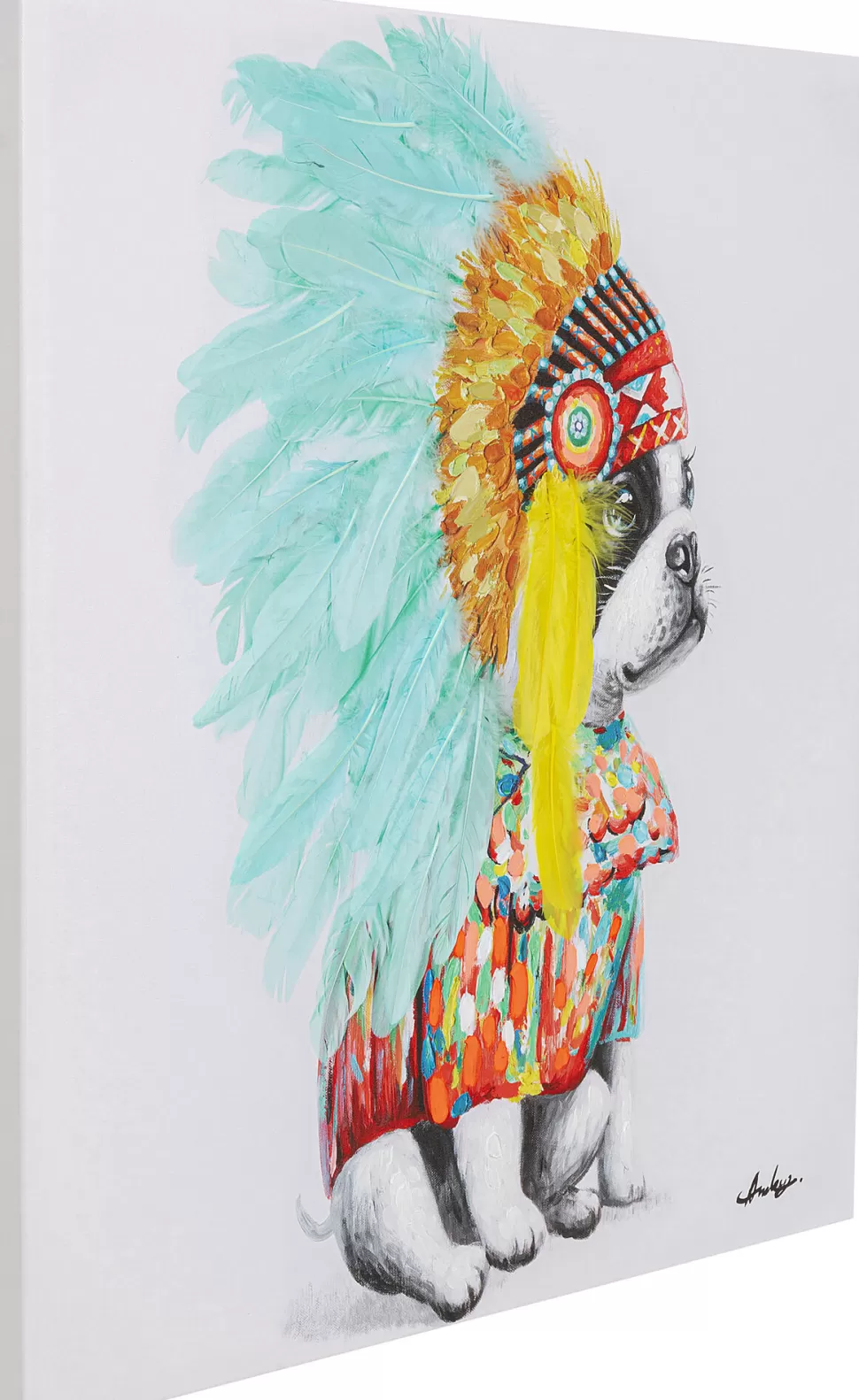 KARE Design Canvas Headdress Dog 80x80cm Store