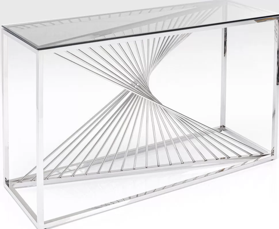KARE Design Console Laser Zilver Helder Glas 120x40cm Online