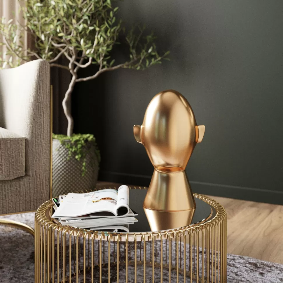 KARE Design Decofiguur Abstract Face Gold 28cm Flash Sale