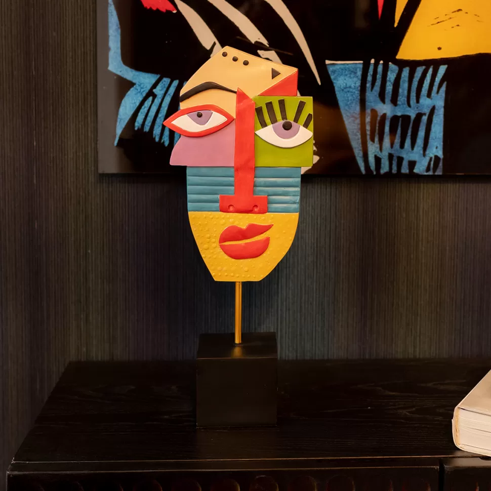 KARE Design Decofiguur Abstract Face Multicolour 52cm Flash Sale