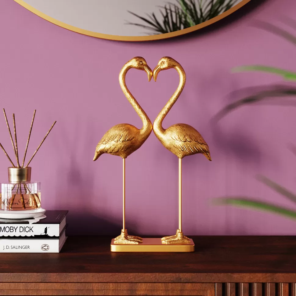 KARE Design Decofiguur Flamingo Love Gold 39cm Fashion