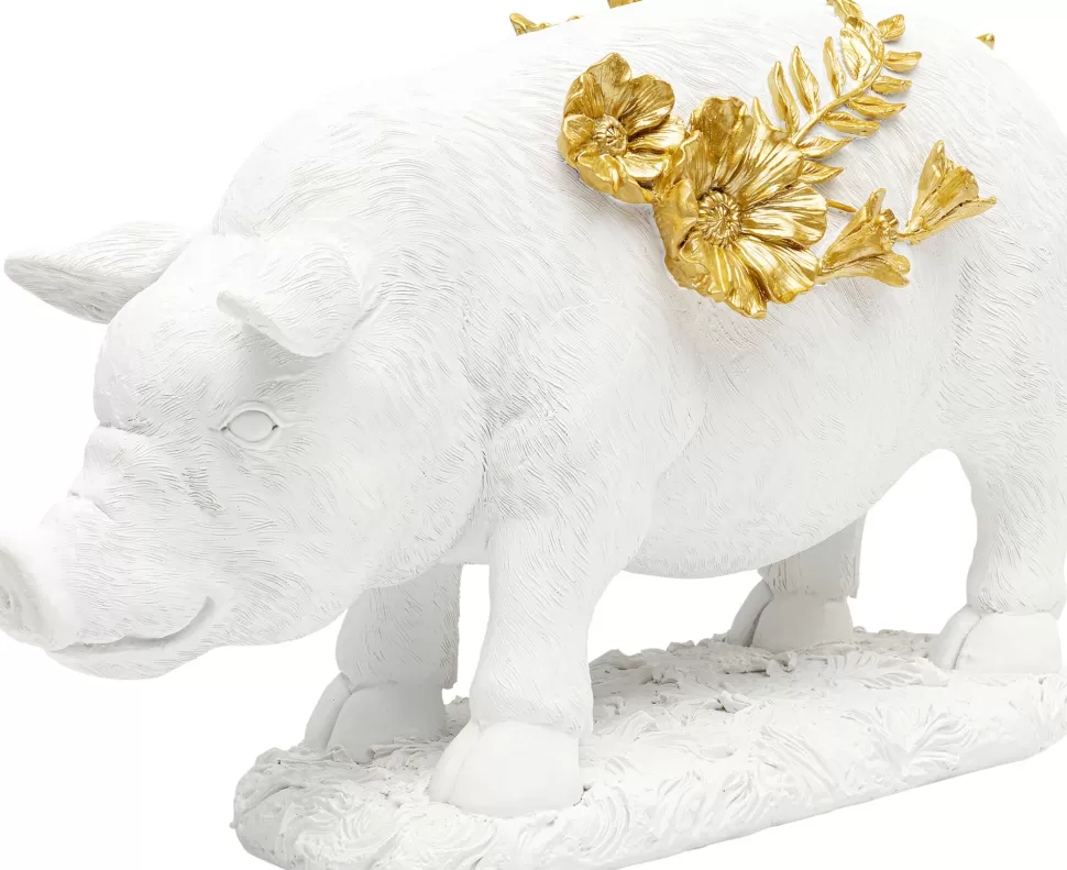 KARE Design Decofiguur Flower Pig Wit 21cm Discount