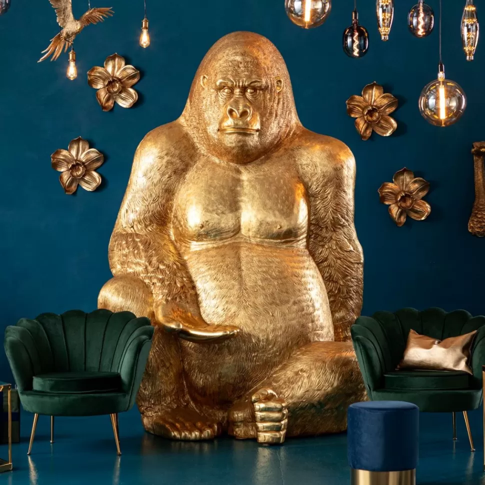KARE Design Decofiguur Gorilla Goud XXL 249cm Hot
