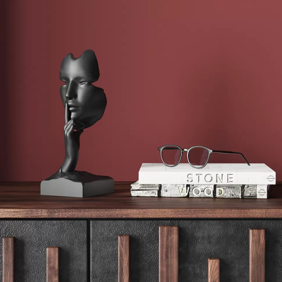 KARE Design Decofiguur Quiet Face Black 31cm Sale