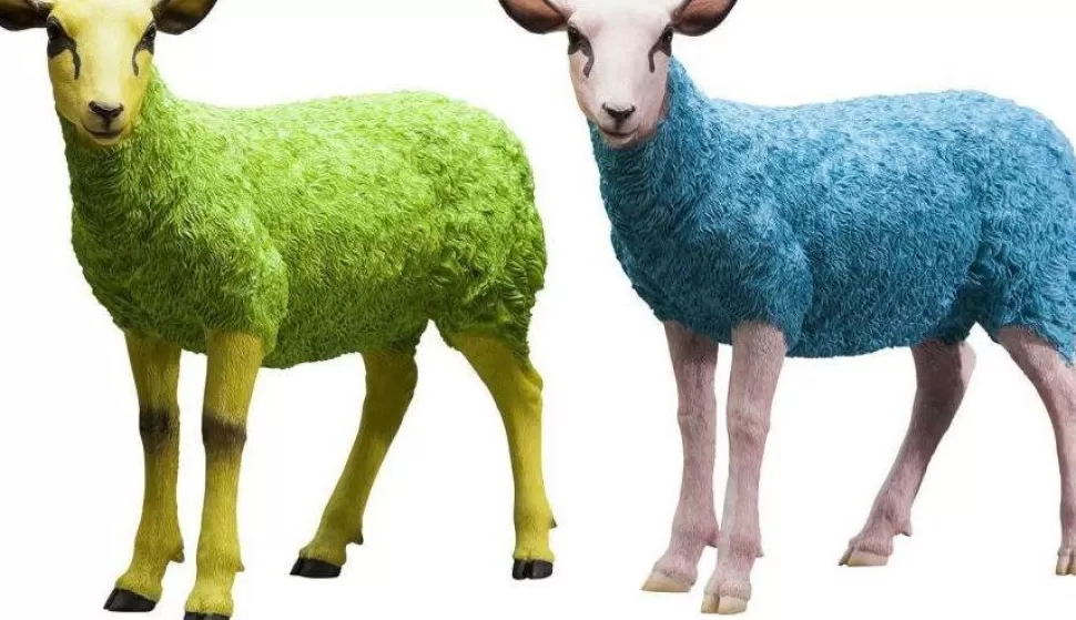 KARE Design Decofiguur Sheep Colore Groen Flash Sale
