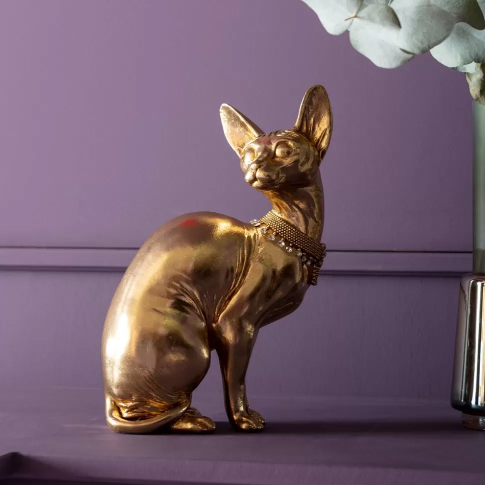 KARE Design Decofiguur Sitting Cat Audrey Gold 27cm Fashion