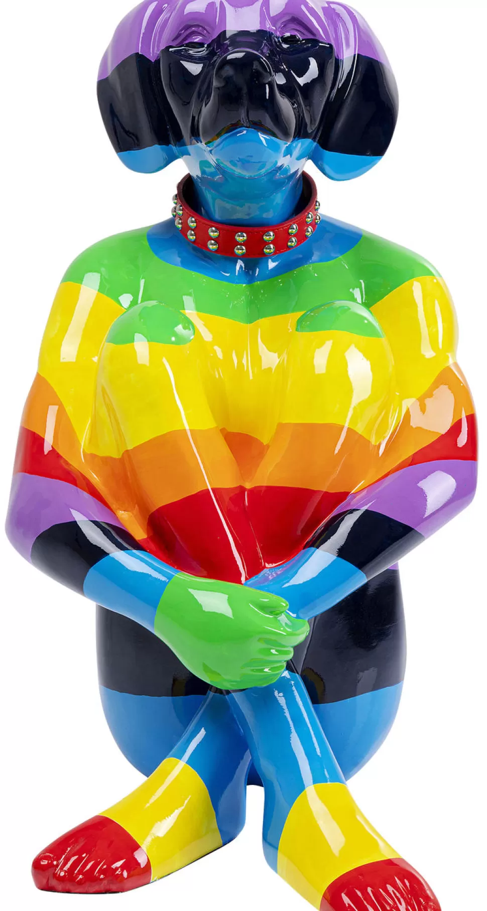 KARE Design Decofiguur Sitting Dog Regenboog 80cm Fashion