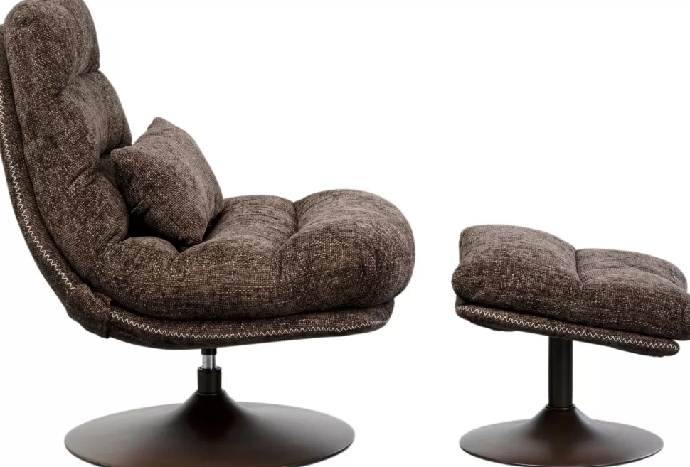 KARE Design Draaibare Fauteuil + Hocker Montreal Cheap