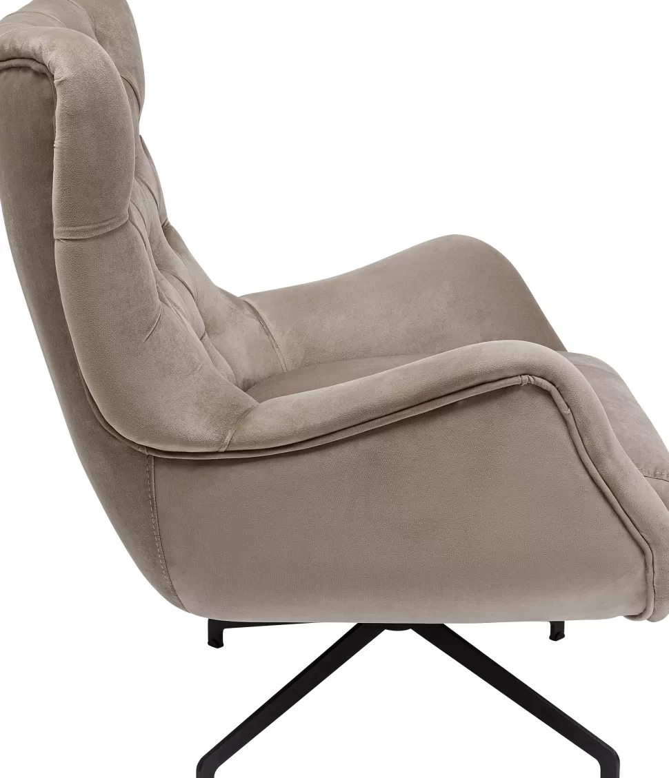 KARE Design Draaifauteuil Bellissima Velvet Beige Outlet