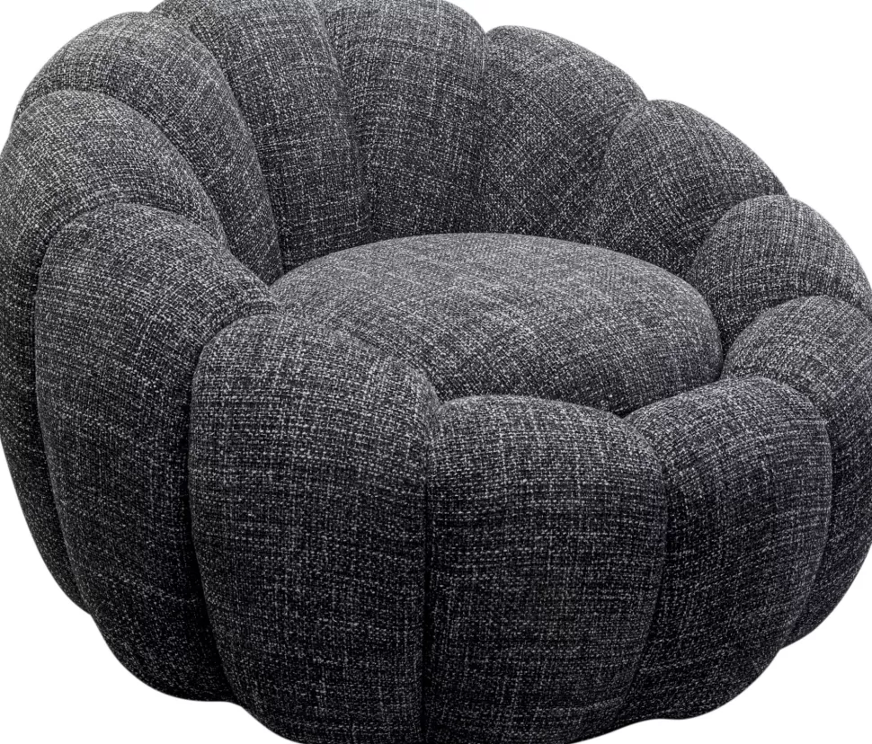 KARE Design Draaifauteuil Peppo Bloom Melange Black Discount