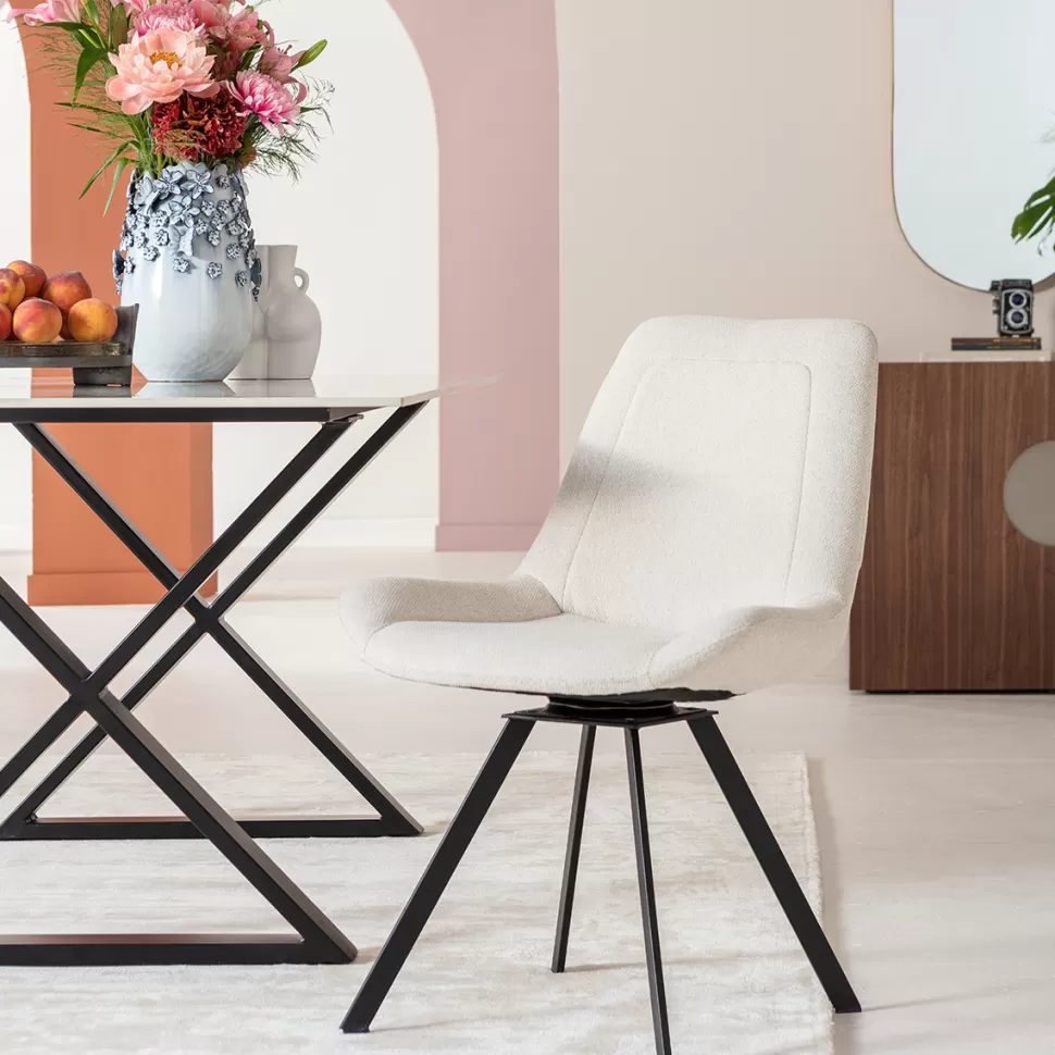 KARE Design Draaistoel Baron Cream Clearance