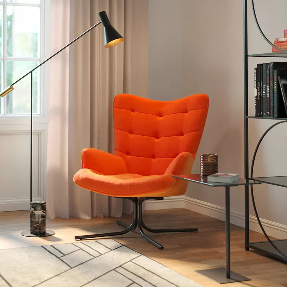 KARE Design Draaistoel Oscar Velvet Orange Best Sale