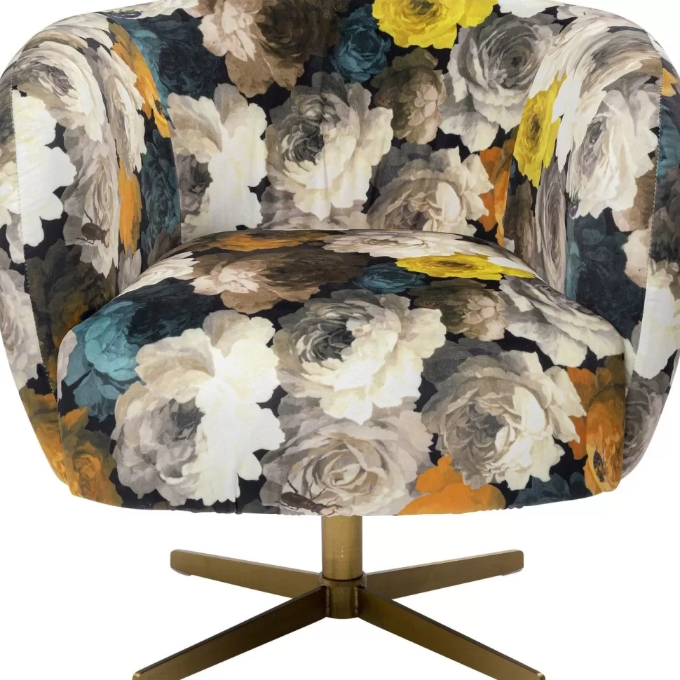 KARE Design Draaistoel Peony Flower Geel Discount