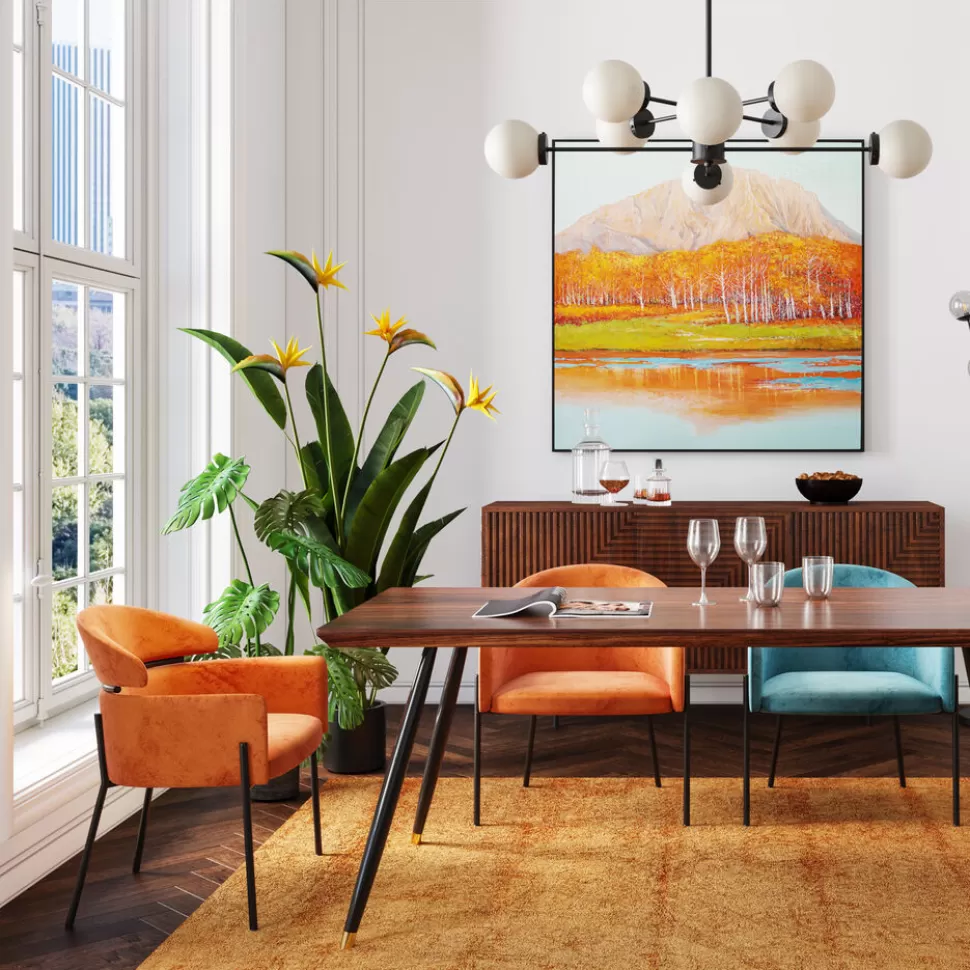 KARE Design Eetkamerstoel Alexia Fluweel Oranje Online