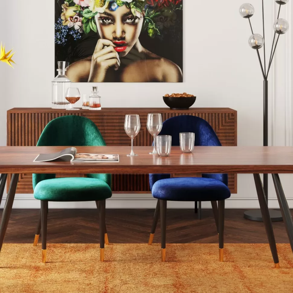 KARE Design Eetkamerstoel Iris Fluweel Blauw (set Van 2) Best Sale