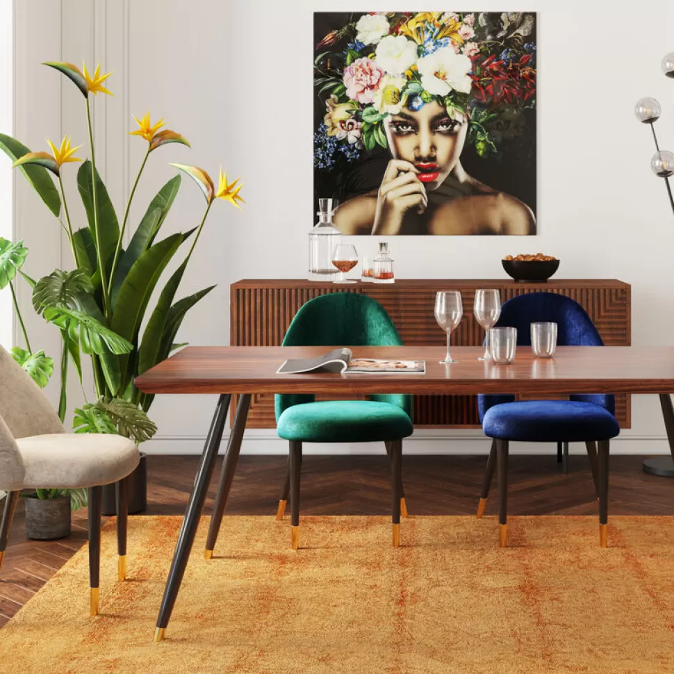 KARE Design Eetkamerstoel Iris Fluweel Groen Fashion