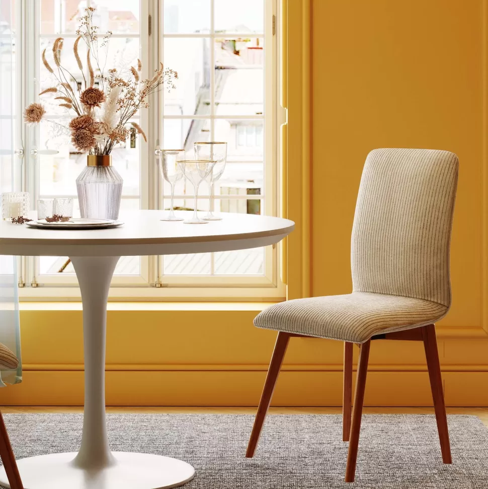 KARE Design Eetkamerstoel Lara Cord Creme Best