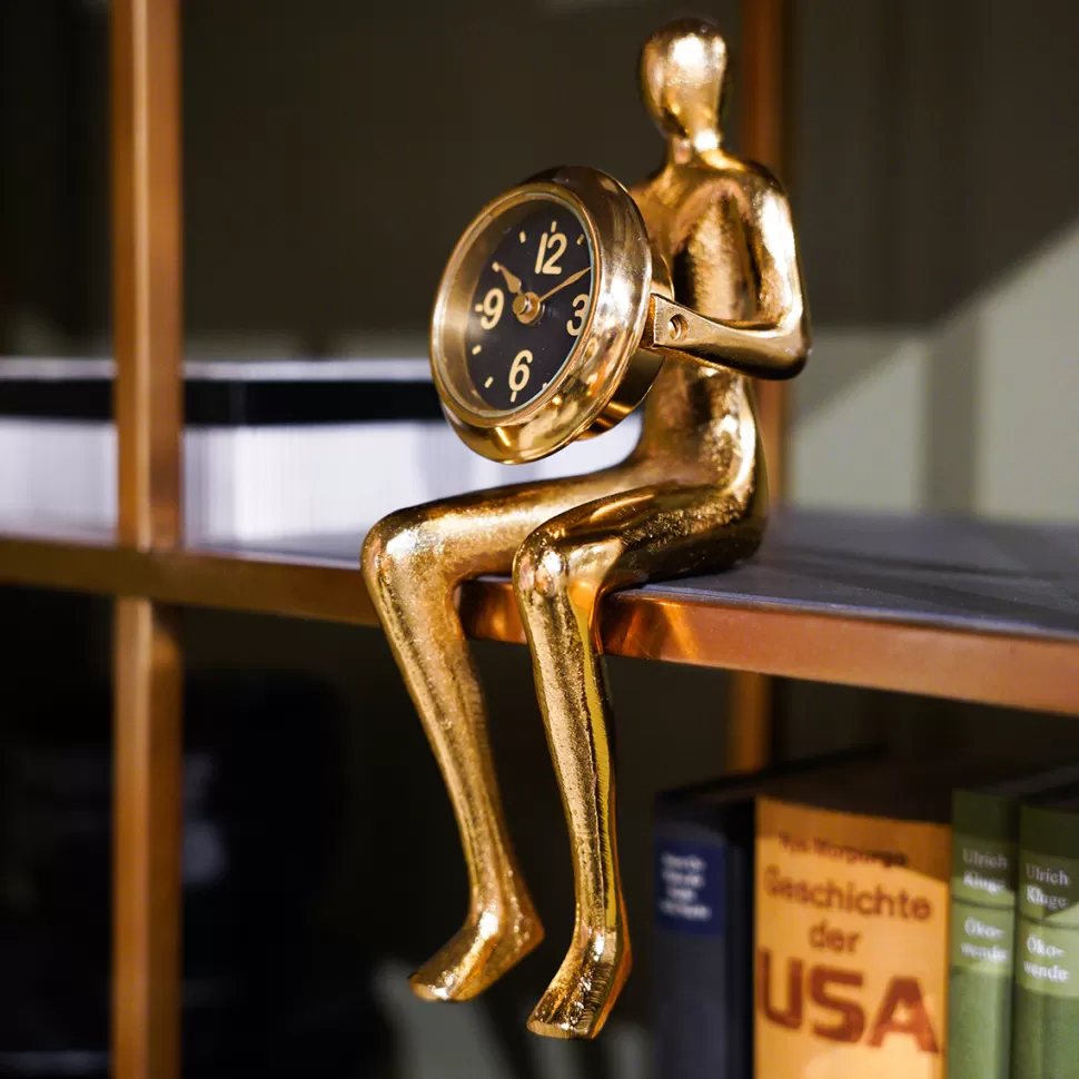 KARE Design Eettafel Clock Sitting Man Gold 8x27cm Best