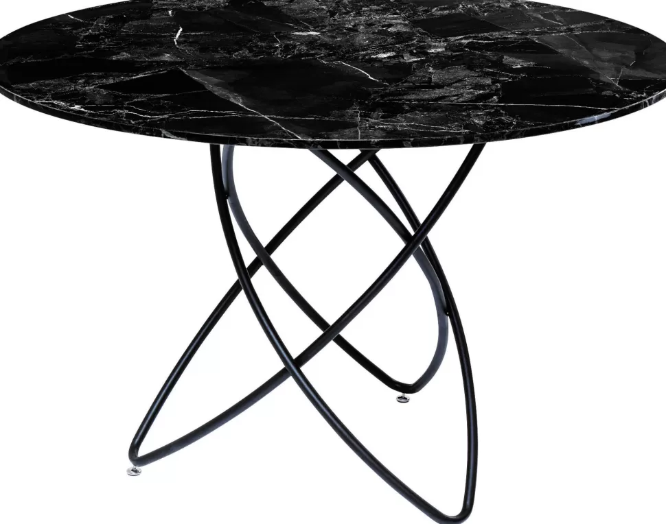KARE Design Eettafel Molekular Black Marble Glass 120cm Sale