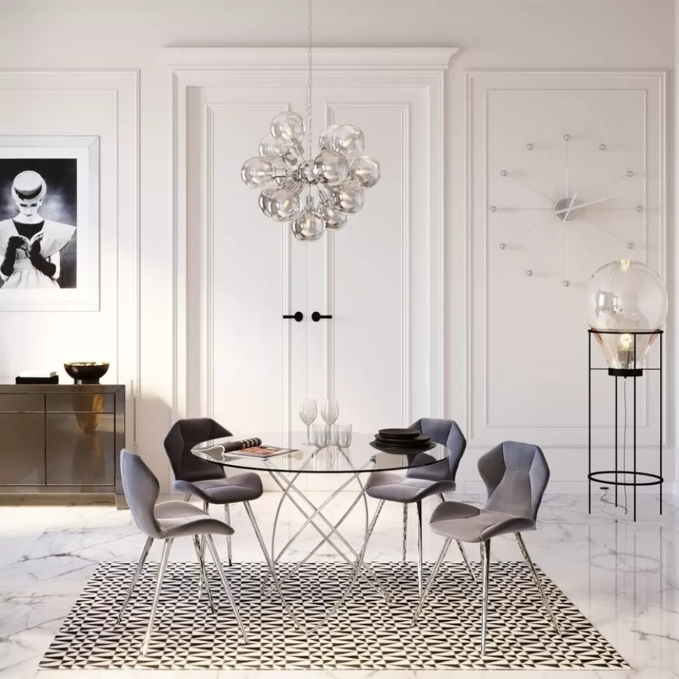 KARE Design Eettafel Molekular Zilver Ø120cm Store