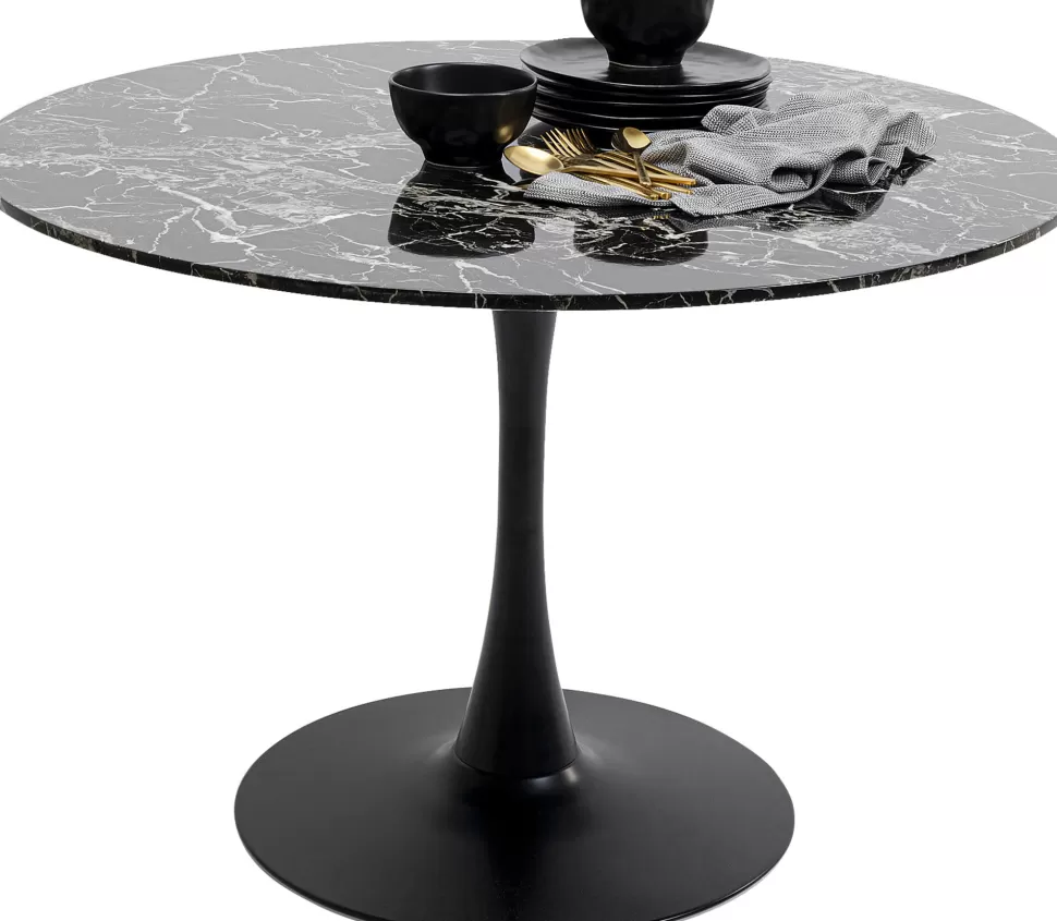 KARE Design Eettafel Schickeria Marble Black 110cm New