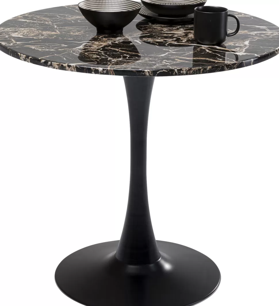 KARE Design Eettafel Schickeria Marble Black Ø80cm Outlet