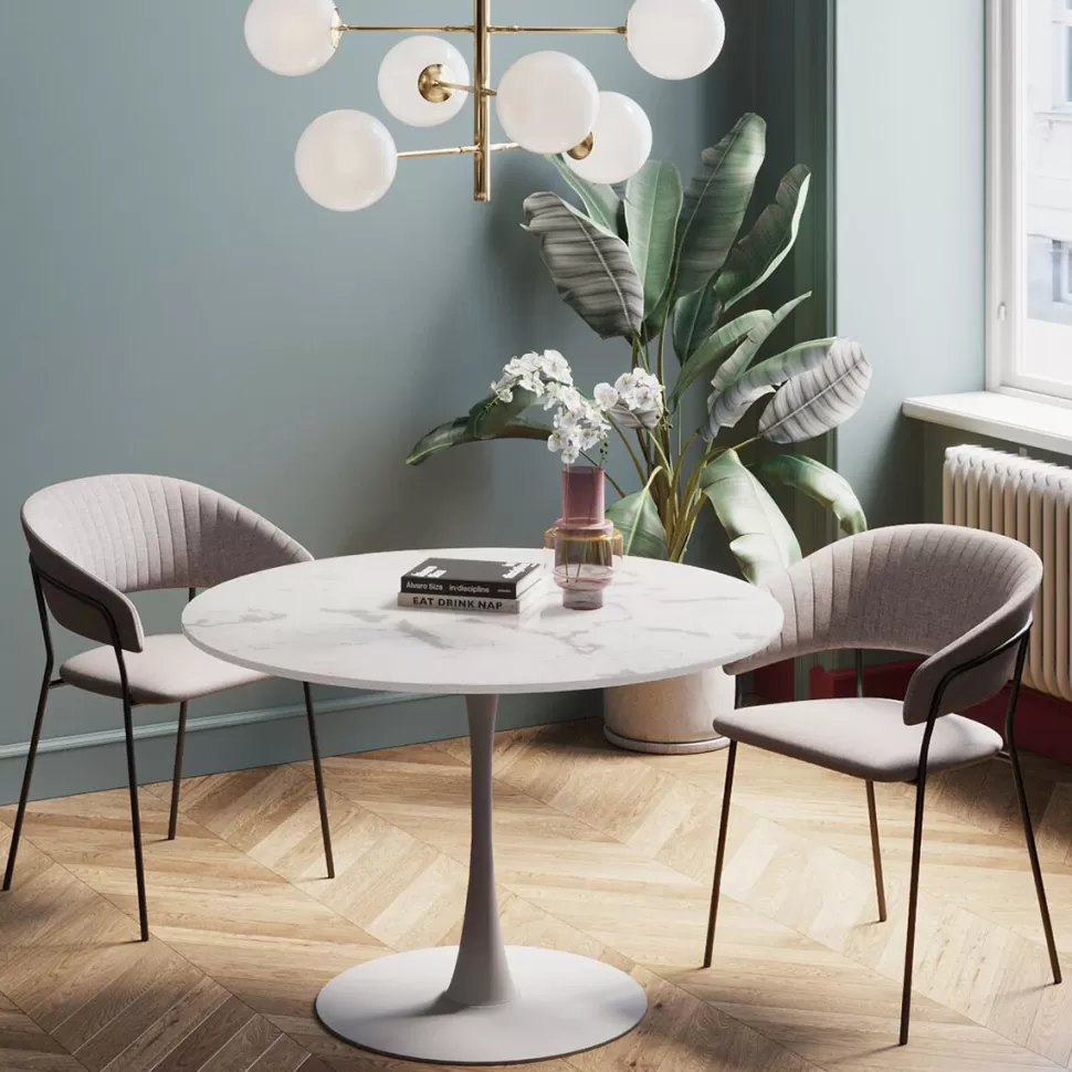 KARE Design Eettafel Schickeria Marble White 110cm Shop
