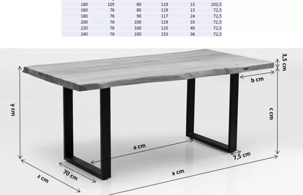 KARE Design Eettafel Symphony Eiken Ruwstaal 200x100cm Sale